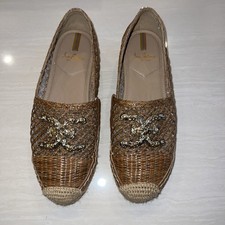 Sam Edelman Khiara Espadrille Flats Women's Dk Natural Size US7M EU37