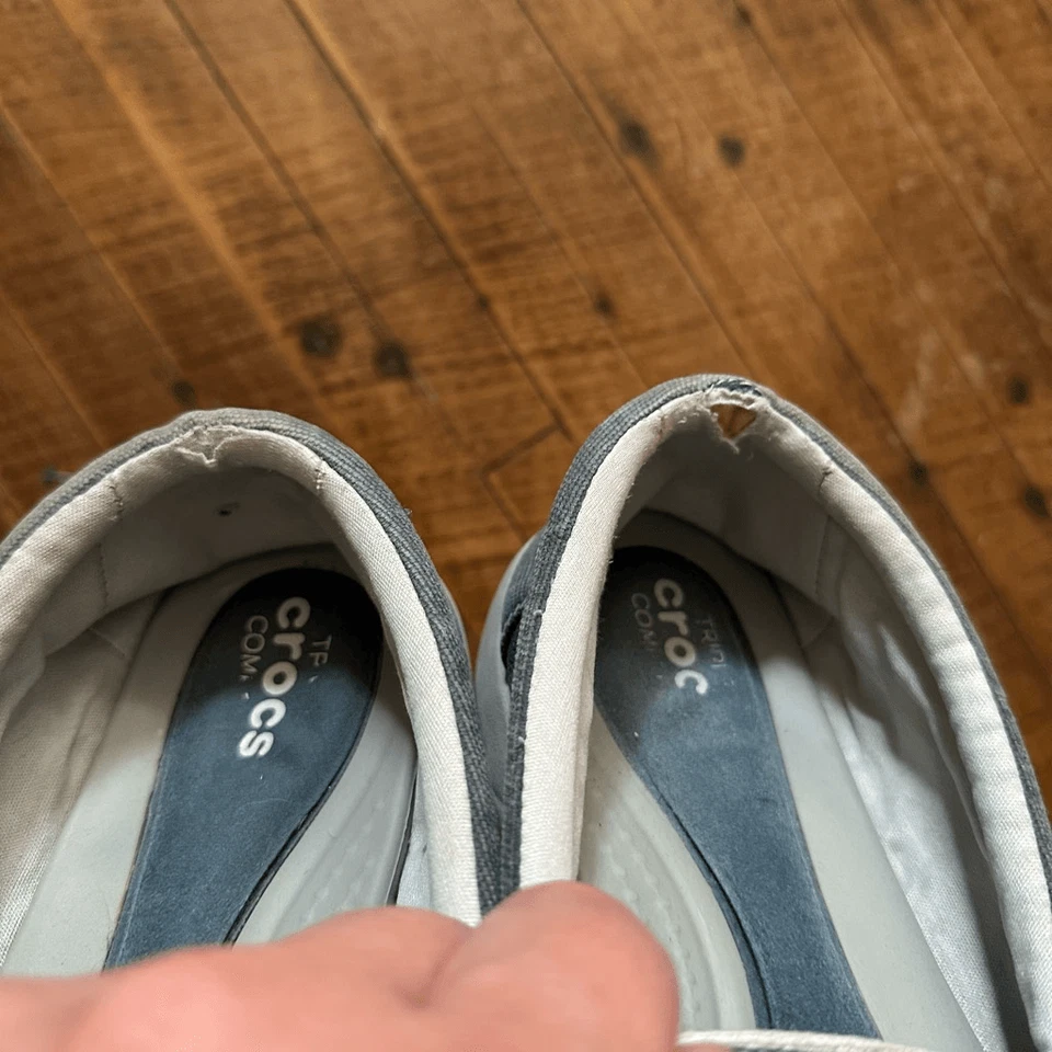 Crocs Azul Marino Náutico Rayas Ortho Cómodos 11 Mocasines Foto 2 de 4