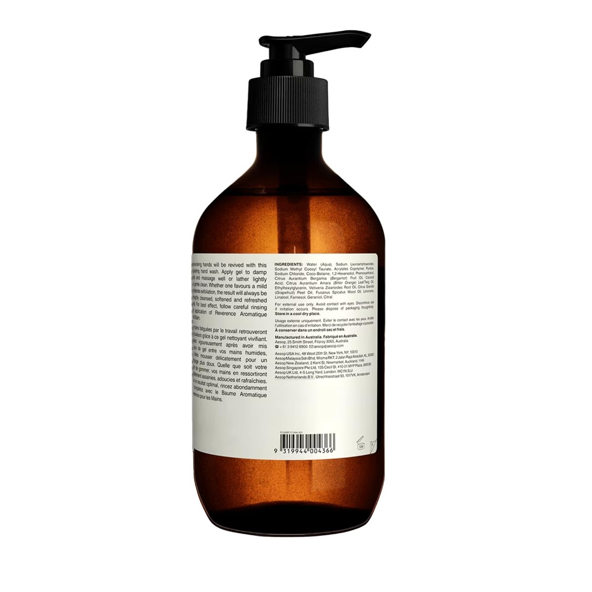 Aesop Reverence Aromatique Hand Wash | Gentle Exfoliating Hand