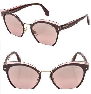 MIU MIU MU53TS RASOIR 53T Layers Red Pink Layers Cat Eye Flat Sunglasses