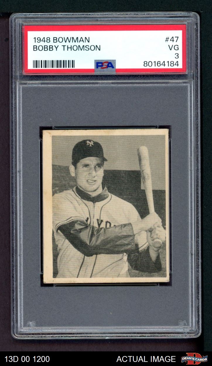 1948 Bowman #47 Bobby Thomson Giants SHORT-PRINT RC PSA 3 - VG