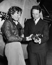Amelia Earhart with her second navigator Harry Manning who along w- Old Photo