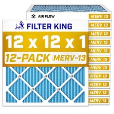 Filter King 12x12x1 Air Filter MERV 13, AC Furnace Filters 12-Pack 