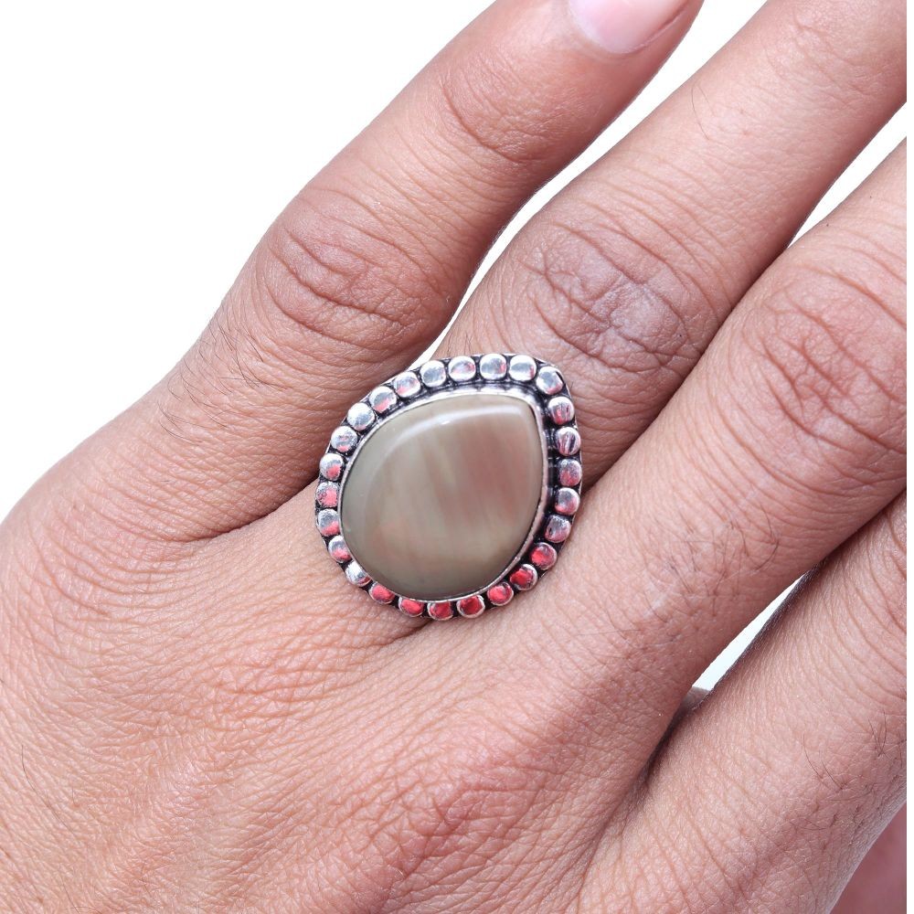 Imperial Jasper Gemstone Handmade Silver Jewelry Necklace 8.5 Inches