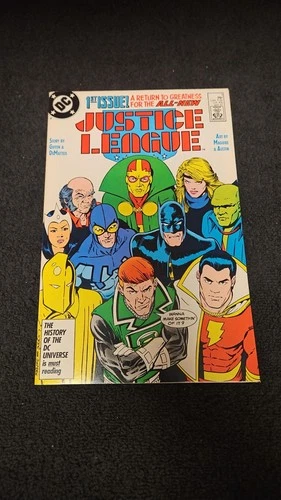 1987 DC COMICS JUSTICE LEAGUE #1 VF+/VFNM VINTAGE KEY 1ST APP MAXWELL LORD