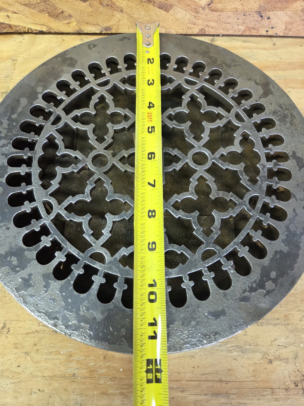 Cast Iron Round Floor Wall Grate Register Tuttle And Bailey Pat 1875 New York 