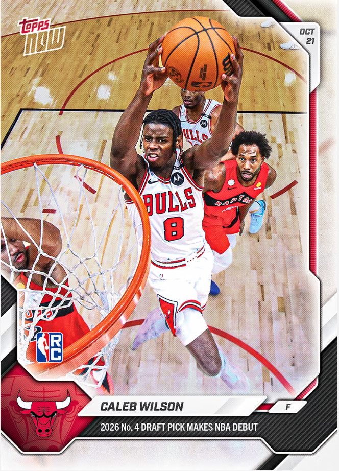 2026-27 Topps Now NBA 4th Pick Makes Debut #9 Caleb Wilson RC Rookie PRESALE