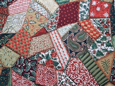 1 Yard Daisy Kingdom Yuletide Patchwork Christmas 100% Cotton Sewing Fabric