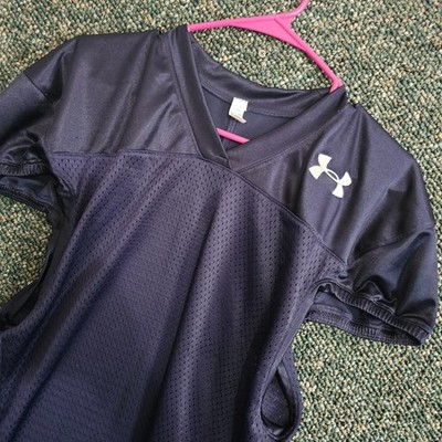 Under Armour Youth Football Jersey Size YMD Navy HeatGear Loose Fit Athletic