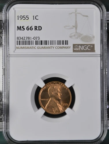 1955 NGC MS 66 RD United States / American Lincoln Wheat Cent.