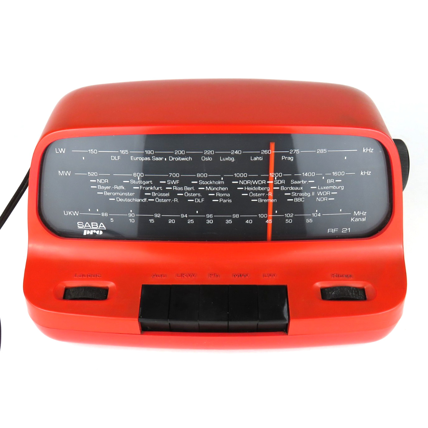 Rare color Saba Pro RF 21 H - Vintage Radio Design Organic Red UKW, Ph, MW, LW