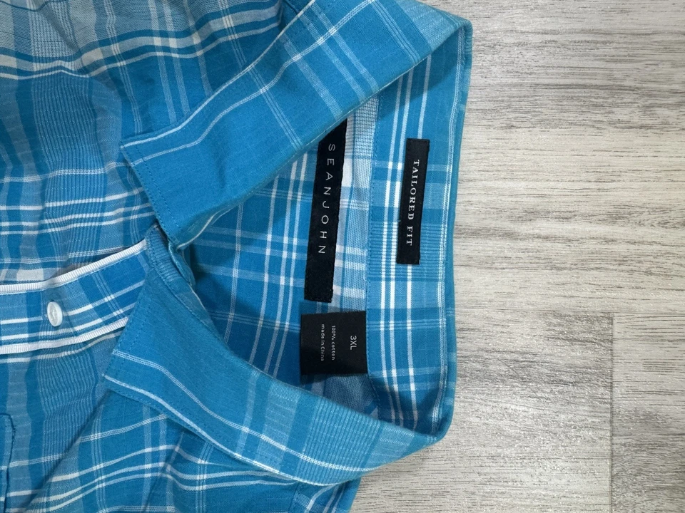 Camisa de vestir Sean John a medida ventana a cuadros para hombre talla 3xl manga larga Foto 3 de 4