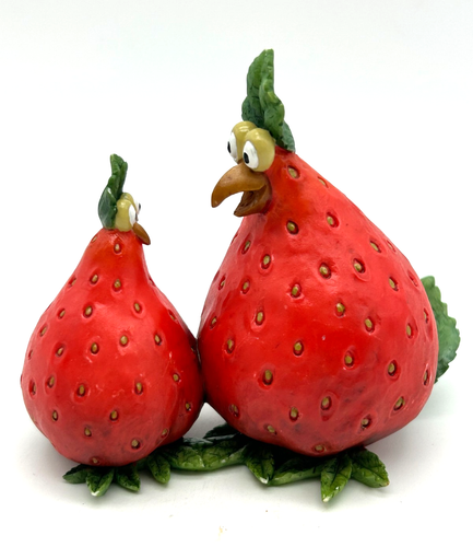 Home Grown by Enesco STRAWBERRY HENS Figur ~ #4008117 ~ 2007