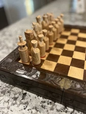 Luxury Hand Carved Chess Set Wooden Chess Pieces Asian Collectors Gift Strategy