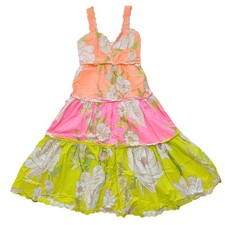 Farm Rio Mixed Neon Garden Midi Dress Size Small 