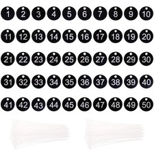 ONLYKXY 1-50 Number Tags Plastic Numbered Marking Identification Hang Tags Lugga