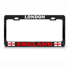 London City England Flag Heavy Duty Black License Plate Frame London City England Flag Heavy Duty Black License Plate Frame