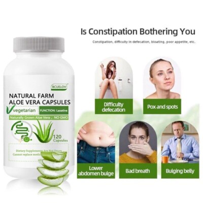 Aloe Vera -120 Capsules - 100% Pure Organic - Weight Management