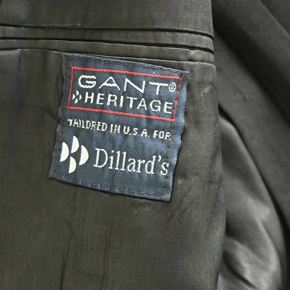 Chaqueta Blazer Abrigo Deportivo De Colección Gant Hecho en EE. UU. 36S Negro Hopsack Botón Dorado para Hombres Foto 4 de 4