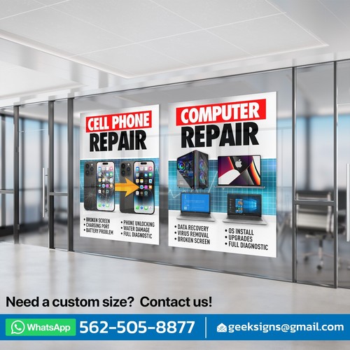 Cell Phone Smartphone Computer repair banner poster sign iphone Samsung - 第 2/9 張圖片