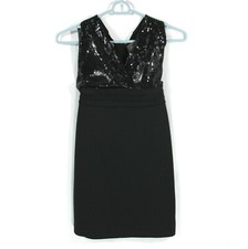 XXI Sequin Halter Bodycon Party Cocktail Mini Dress Little Black Dress Rave S