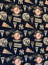 NEW YORK YANKEES Cotton Fabric 1/4 Yard - Great for Masks or Quilts