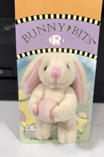 Mini Plush Jointed Easter Bunny Pin Craft Supplies Gift Russ Berrie 1995 Cream