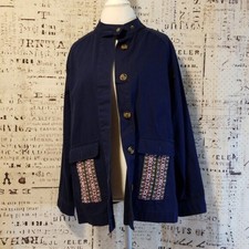 Just Fab Parka Jacket Size L Blue