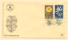 Israel Sc. 180 - 181 Flowers Independence Day 1960 FDC with Full Tabs