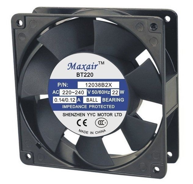 LINCOLN 369378 Replacement Axial Fan, 220/240 VAC 4.69" x 4.69" x 1.5"
