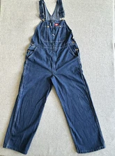 Dickies Overalls Mens 40x30 Bibs Carpenter Relaxed Loose Farmer Workwear Denim