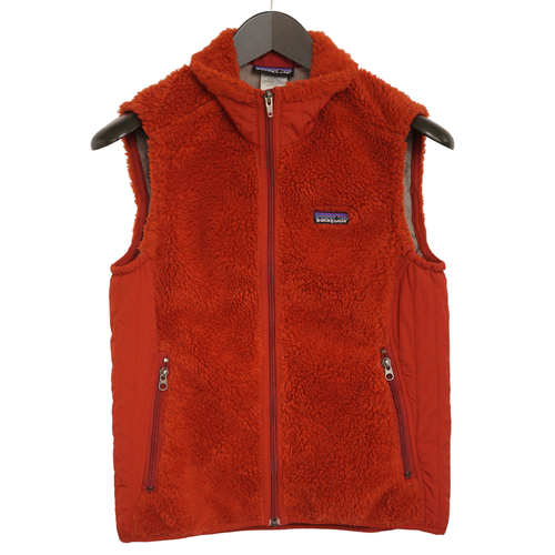 Women Patagonia Fleece Vest Bodywarmer Full Zip Orange Hiking Size M