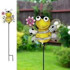Metal Garden Stakes Spring Yard Sign Decorative Plant Stake(Bee)