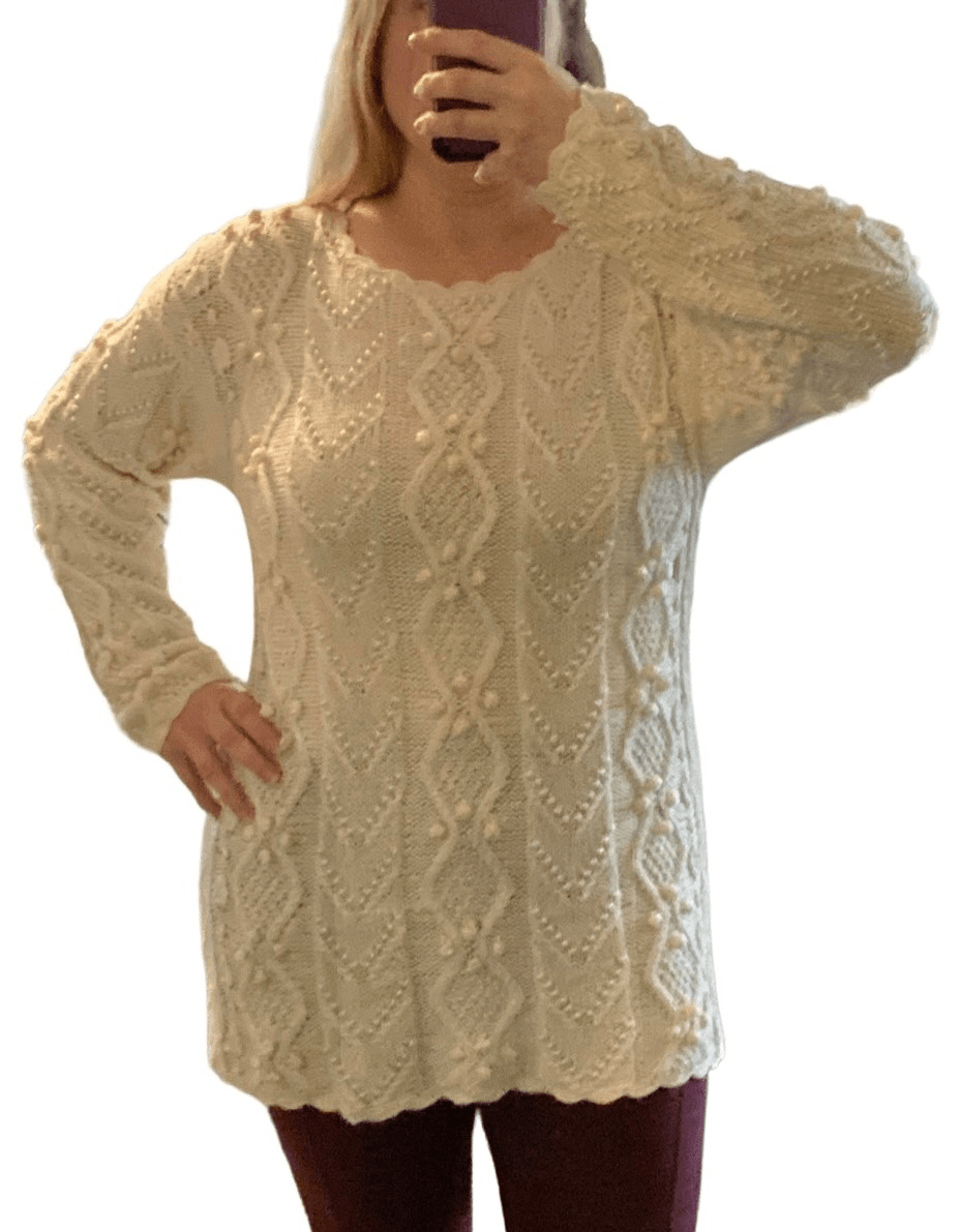 Magnolia Medium pearl sweater cream Christmas holidays knit mini dress |  eBay