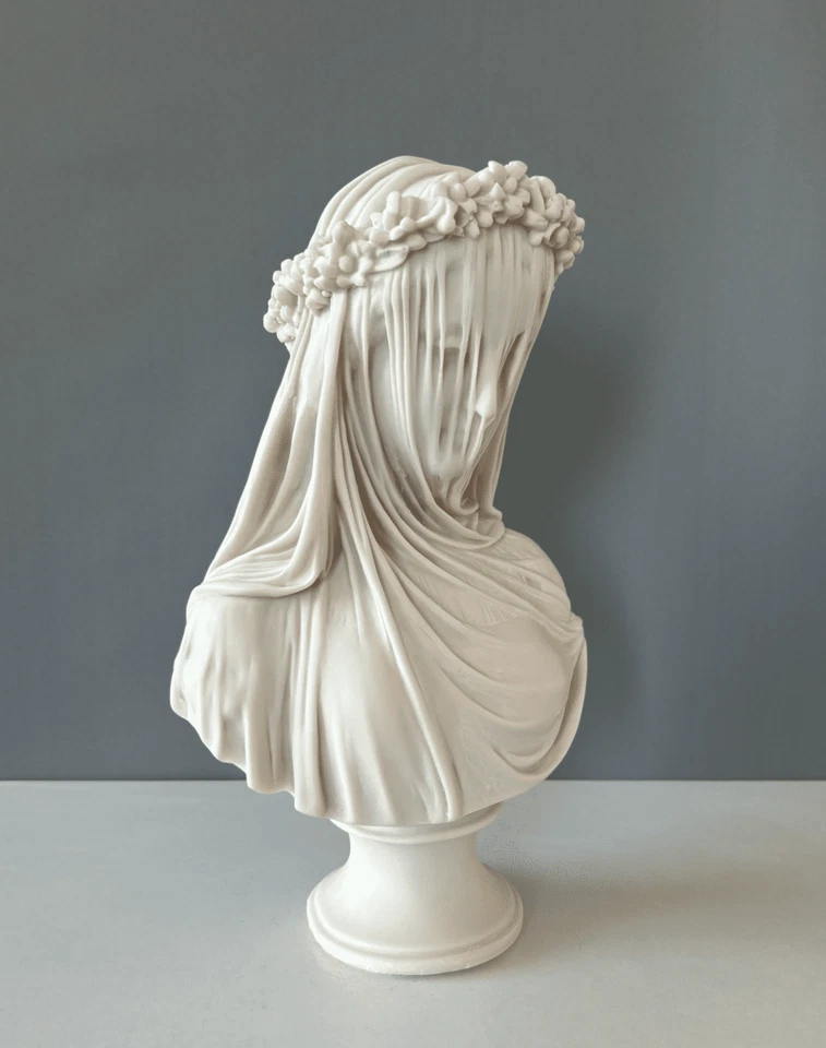 Estatua Busto Dama Velada, 36 cm/14 pulgadas, Escultura Busto Virgen María, Decoración del Hogar Foto 2 de 4