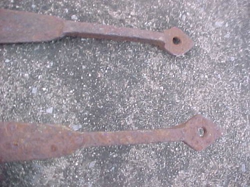 Paar oF1800'S ORIGINAL 30" HANDGESCHMIEDET SCHMIEDEEISEN SCHEUNENTÜR GURT SCHARNIERE - Bild 2 von 7
