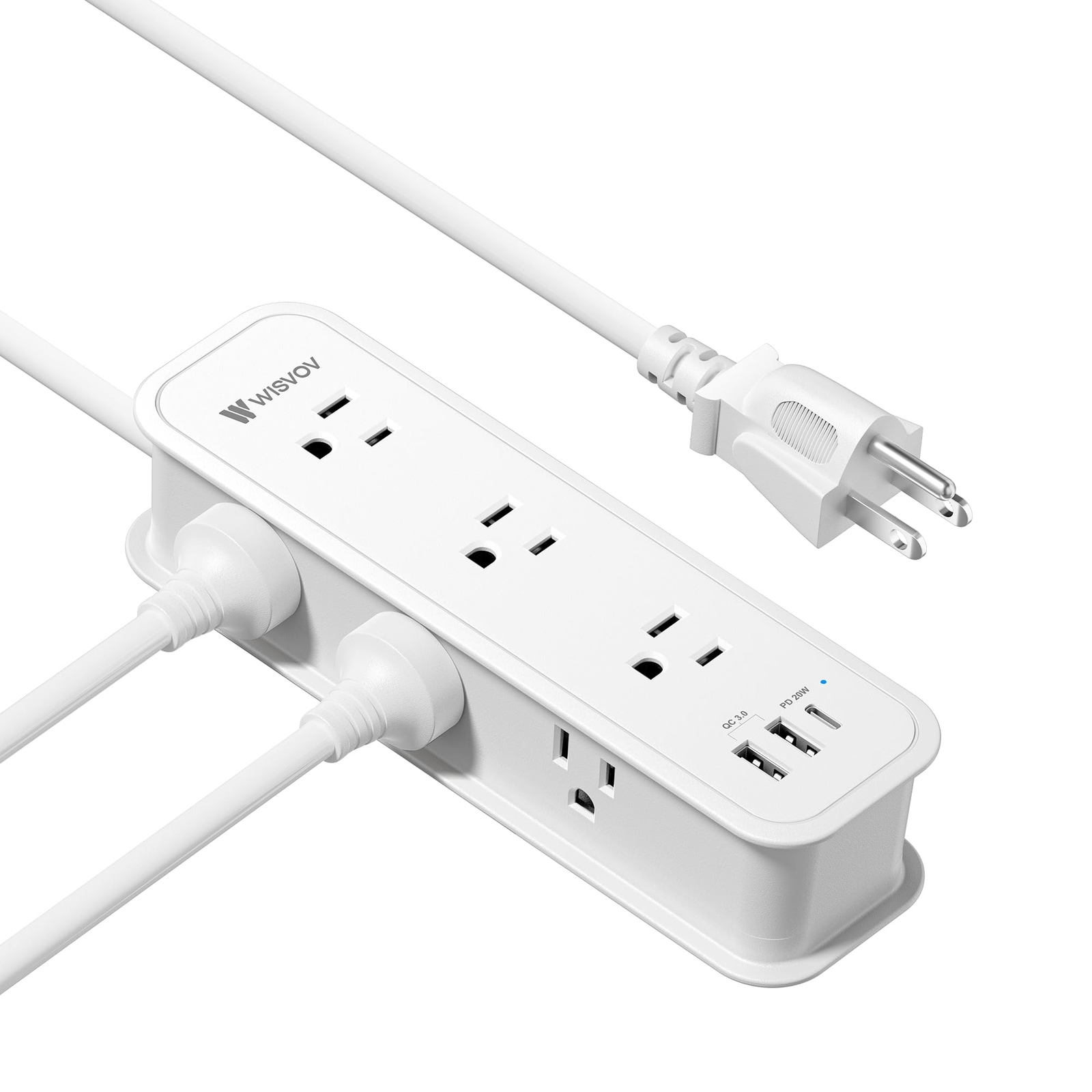 10Ft Extension Cord with Multiple Outlets, PD 20W Power Strip Surge Protector...-image
