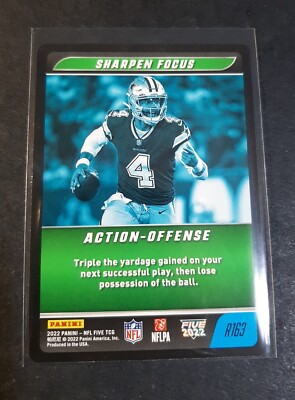2022 Panini NFL Five TCG Dak Prescott R163 Rare Action Card Dallas Cowboys