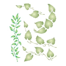 Leaf Stencil 3.25 x 4 inchS - Leaves Vines Stencils by CRAFT KREATIVELY