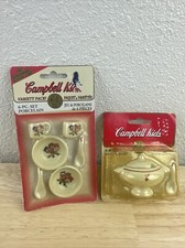 Vintage 1995 Campbell Kids Porcelain Soup Tureen Set/ Bowl Cup, Spoon Set LOT 2