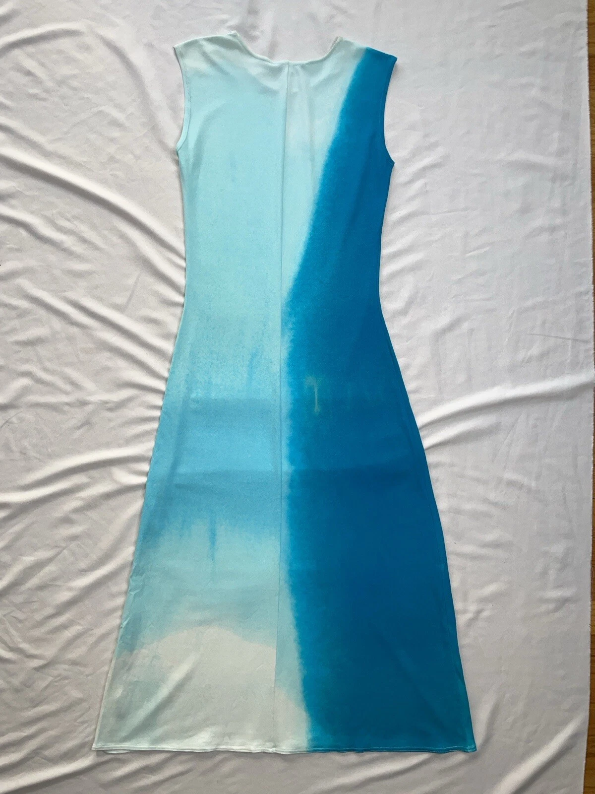 Jersey Celine Michael Kors primavera 2000 blu cravatta bianca tintura senza maniche 38