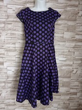  Womens Dress Ladies Evening Party Prom  S 8-10 Uk A-Line Polka Dot Retro Dress 