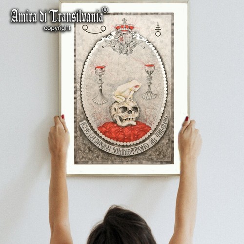 Modern Contemporary Art Painting Figure Realism Skull Frog Crown Animal Famous - Picture 7 of 24
