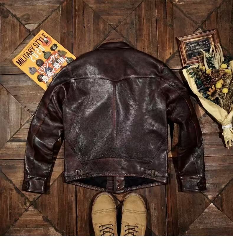 American Vintage Suede Cowhide Washed Old Western Style Men's