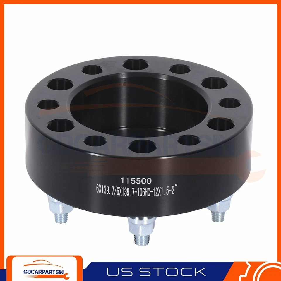 (4) 2-дюймовые ступичные распорки 6x5,5 подходят для Toyota Tacoma 4Runner Tundra Sequoia - Изображение 2 из 4