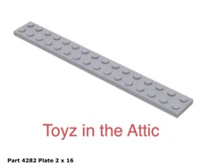 Lego 1x 4282 Light Bluish Gray Plate 2 x 16 10497