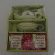 Teapot & Cup For one With Tea Celestial Seasonings, Pear theme