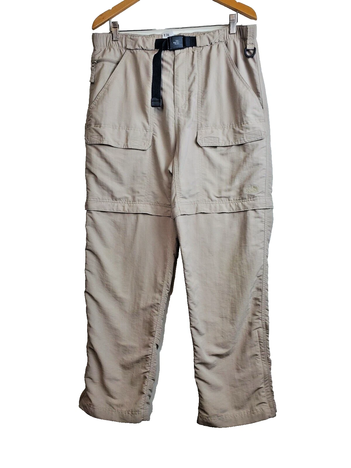 The North Face Mens Large Tan CARGO PANTS Convertible Pockets Hiking Outdoor