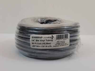 Raindrip 016005P 1/4'' Black Vinyl Drip Irrigation Distribution Tubing 50' ft