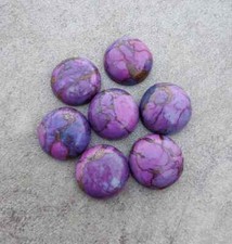 100 Natural Purple Copper Turquoise Round Shape Wholesale Lot Cabochon Gemstone